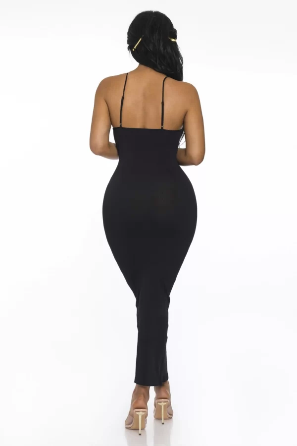 Ribbed Spaghetti Strap Bodycon Maxi Dress