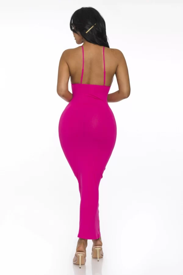 Ribbed Spaghetti Strap Bodycon Maxi Dress
